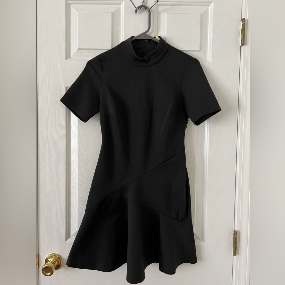 BCBG generation black mini dress with lace detail